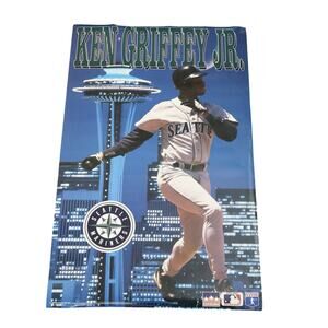 Vintage Starline 1996 Seattle Mariners Ken Griffey Jr Space Needle Poster 90s